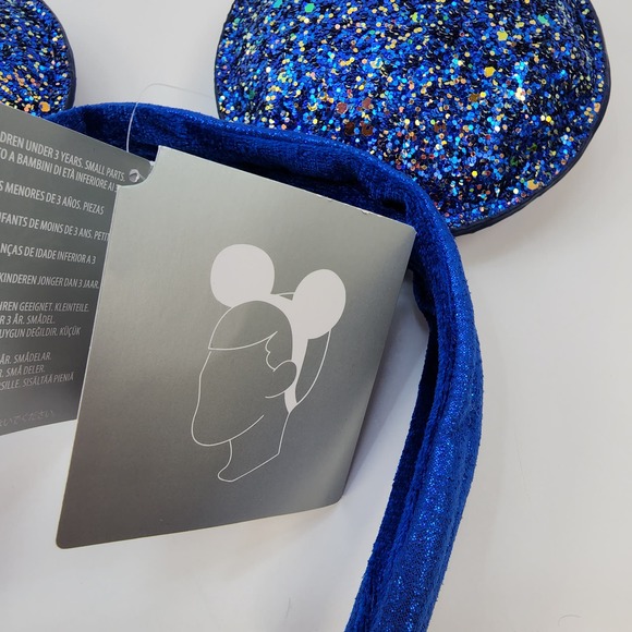 Disney Blue Sparkle Mickey Ear Headband Strap - Youth - Picture 3 of 5